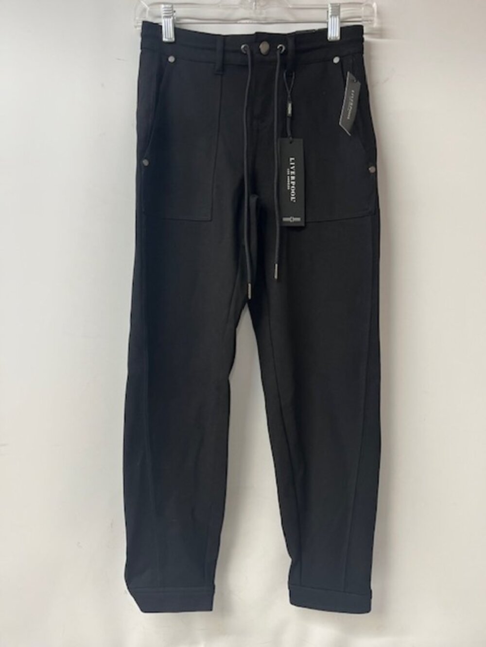 Liverpool Women's Utility Jogger Mid Rise Luxe Knit in Black, Size XS- NEW
